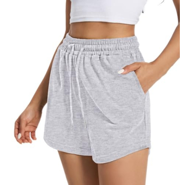 Women's Comfy Sweat Shorts with Pockets & Elastic Waist
