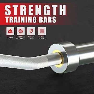 Olympic Barbell Curl Bar EZ Bar Strength Training Bar Threaded Chrome Barbell Bar for Weightlifting, Hip Thrusts, Squats and Lunges