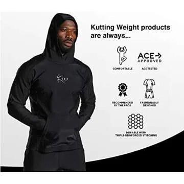 Kutting Weight - Sauna Hoodie - SweatTech Neoprene Sauna Hoodie - For Exercise, Workout, Heat Training & Weight Loss - Breathable & Flexible - Maximize Workouts