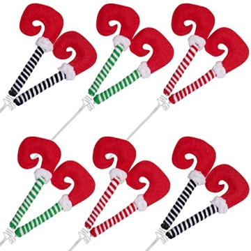 6 Elf Legs Tree Ornaments for Festive Christmas Decor