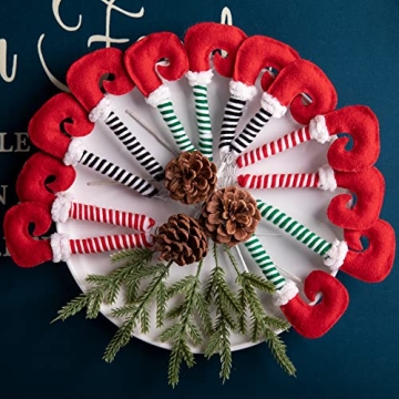 6 Elf Legs Tree Ornaments for Festive Christmas Decor