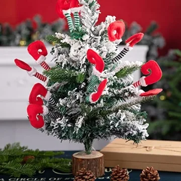 6 Elf Legs Tree Ornaments for Festive Christmas Decor