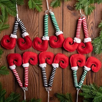 6 Elf Legs Tree Ornaments for Festive Christmas Decor