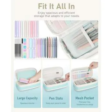 Four Candies 39 PCS Aesthetic School Supplies with Cute Pen Case, 12 Pastel Highlighters, 5 Black In...