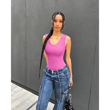 OQQ Women’s 3-Piece Sexy Ribbed Bodysuits Pack