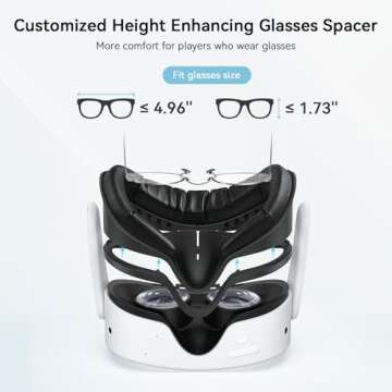 AMVR Not fit Quest 3,for Quest 3S Facial Interface Face Pad Cover Compatible with Meta/Oculus Quest 3S Accessories, Comfort PU and Breathable Ice Silk Cotton Cushion Replacement (Wider Version)