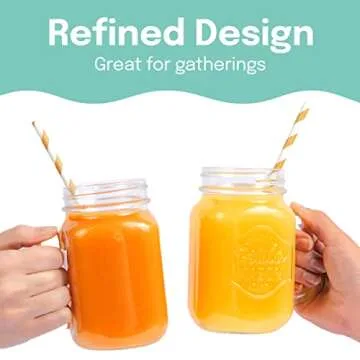 Estilo 16 oz Mason Jar Set of 6 - Glass Drinking Cups