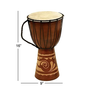 Deco 79 Handmade Djembe Drum Decorative Sculpture