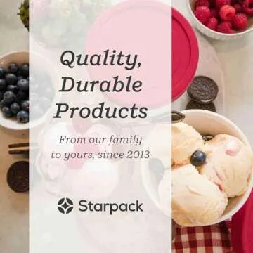 Starpack 'Freeze the Day' Ice Cream Storage Container for Freezer (2 Pcs) - 1 Quart Ice Cream Containers for Homemade Dessert - Reusable Frozen Treat Containers with Lids - Leak-Free Lids (Silicone)