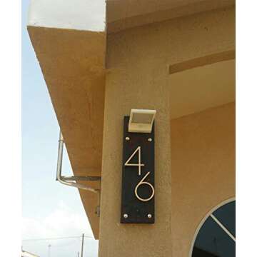 5’’ Floating House Number - Modern Zinc Alloy Address Number with Extended 304 Stainless Steel Screws for Optimal Floating Effect-Gold-Number 6