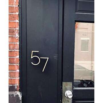 5’’ Floating House Number - Modern Zinc Alloy Address Number with Extended 304 Stainless Steel Screws for Optimal Floating Effect-Gold-Number 6