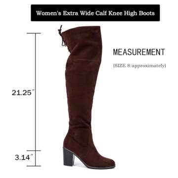 Luoika Women's Extra Wide Calf Over Knee High Boots