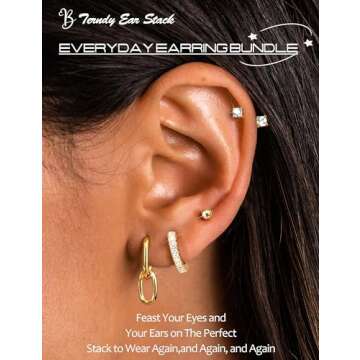 BESTEEL 4 Pairs Gold Earrings for Women Trendy Hypoallergenic 14K Gold Plated Hoop Earring Set Small...