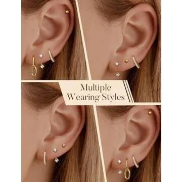 Trendy Hypoallergenic Gold Earrings Set for Women