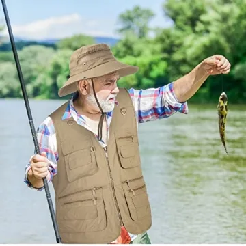 Janmercy Men's Fishing Vest with Hat - Perfect for Outdoors