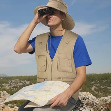 Janmercy Men's Fishing Vest with Hat - Perfect for Outdoors