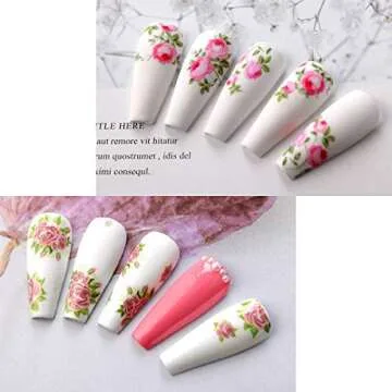 Makartt 10 Rolls Flower Print Nail Foil Transfer Stickers, Colorful Florals Pattern Nail Foil Sheets Adhesive Nail Decals Nail Art Design Tool for DIY Nail Decoration