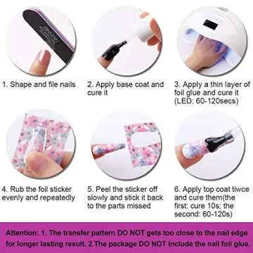 Makartt 10 Rolls Flower Print Nail Foil Transfer Stickers, Colorful Florals Pattern Nail Foil Sheets Adhesive Nail Decals Nail Art Design Tool for DIY Nail Decoration