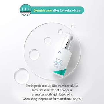 AESTURA A-CICA365 Blemish Calming Face Serum, Niacinamide Serum for Dry and Sensitive Skin, Redness Relief for Acne, Minimize Blemishes, 1.35 Fl Oz (40ml)
