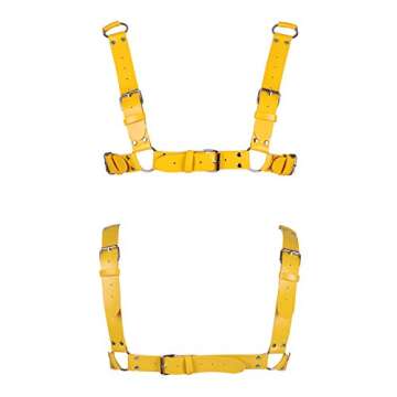 BBOHSS Men's Leather Body Harness Punk Chest Strap Harness Belt Adjustable Gothic Carnival Dance Cos...