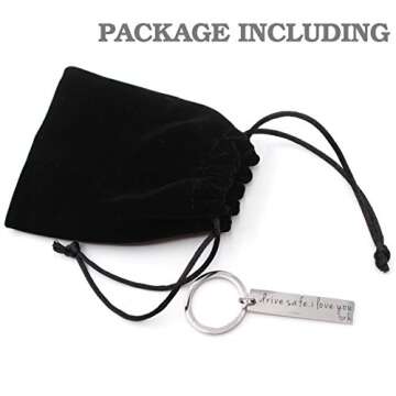 ukebobo Drive Safe Keychain – Drive Safe I Love You Key Chain Gifts for Dad Husband Boyfriend Gifts for Father's day Birthday Gifts Valentine’s Day Gifts – alphabet H