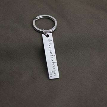 ukebobo Drive Safe Keychain – Drive Safe I Love You Key Chain Gifts for Dad Husband Boyfriend Gifts for Father's day Birthday Gifts Valentine’s Day Gifts – alphabet H