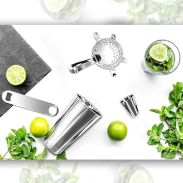 NutriChef Cocktail Shaker Set - 15 Piece Bartender Kit