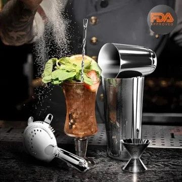 NutriChef Cocktail Shaker Set - 15 Piece Bartender Kit