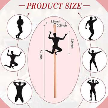 36 Pieces Men Party Decorations Bachelorette Straws Rose Gold and Gold Confetti Straws Glitter for B...