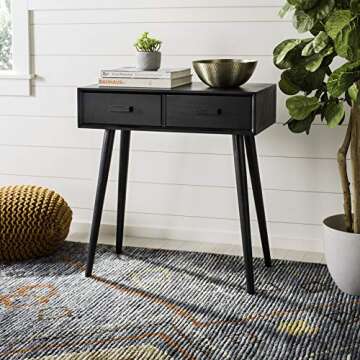 Safavieh Home Dean Mid-Century Modern Black 2-drawer Console - Elegant Design Meets Functionality
