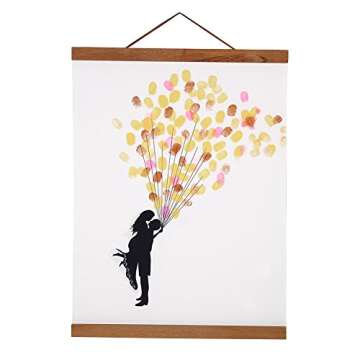 Magnetic Photo Frame, Wooden Frame Picture Poster Artwork Canvas Hanger for Home Decoration Wall Hanger Teak Wood (Length: 11.81inch)