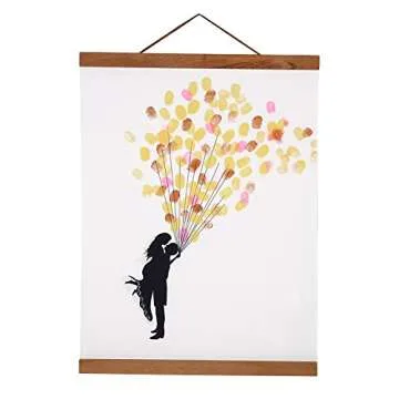 Magnetic Photo Frame, Wooden Frame Picture Poster Artwork Canvas Hanger for Home Decoration Wall Hanger Teak Wood (Length: 11.81inch)