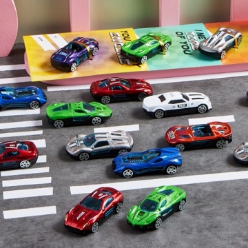 JOYIN 28 Valentine Cards with Die-Cast Cars for Kids