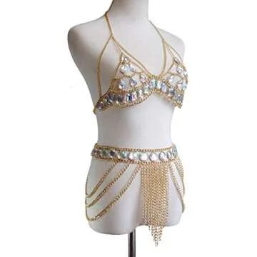 Connie Cloris Sexy Body Chain for Women in E-Gold