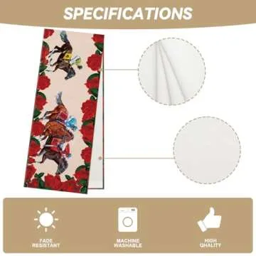 Jiudungs Linen Kentucky Derby Horse Racing Table Runner 72 Inches Horse Race Game Decor Kentucy Derby Party Decoration and Supplies for Home Kitchen Room Table