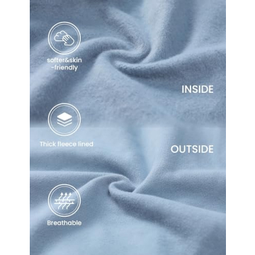 CRZ YOGA Womens Fleece Lined Half Zip Hoodies Pullover Oversized Long Sleeve Casual Workout Sweatshirts with Thumb Holes Cambric Blue X-Large