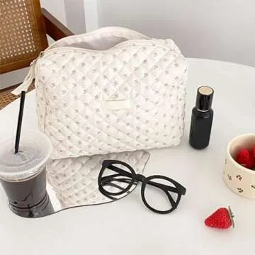 YSONG Makeup Cosmetic Bag ,Cotton Large Travel Organizer Toiletry Bag for Women for Toiletries Acces...