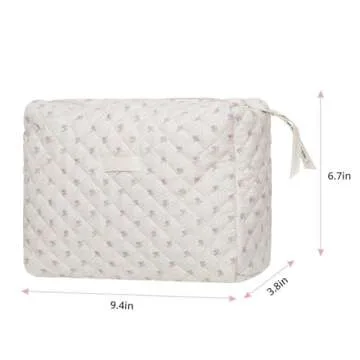 YSONG Makeup Cosmetic Bag ,Cotton Large Travel Organizer Toiletry Bag for Women for Toiletries Accessories Brushes