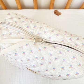 YSONG Makeup Cosmetic Bag ,Cotton Large Travel Organizer Toiletry Bag for Women for Toiletries Accessories Brushes