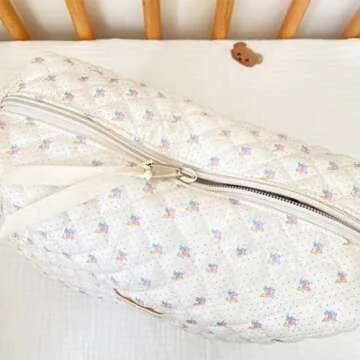 YSONG Makeup Cosmetic Bag ,Cotton Large Travel Organizer Toiletry Bag for Women for Toiletries Accessories Brushes