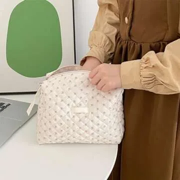 YSONG Makeup Cosmetic Bag ,Cotton Large Travel Organizer Toiletry Bag for Women for Toiletries Accessories Brushes