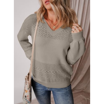 SHEWIN Lightweight Crochet Sweater for Women - Stylish Comfort