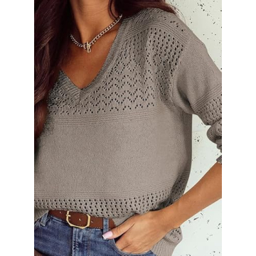 SHEWIN Lightweight Crochet Sweater for Women - Stylish Comfort