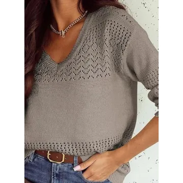 SHEWIN Lightweight Crochet Sweater for Women - Stylish Comfort