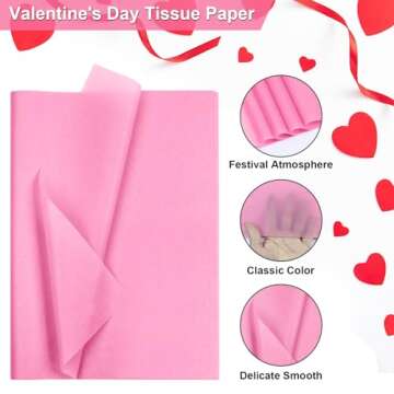 AORZIT Pink Tissue Paper Bulk 80 Sheets Assorted Pink Red Wrapping Tissue Paper Bulk for Gift Bags 14x20 Inch Romantic Tissue Paper for Valentine's Day Mother's Day Birthday Gift Crafts Decor