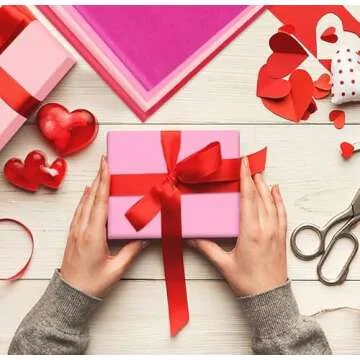 AORZIT Pink Tissue Paper Bulk 80 Sheets Assorted Pink Red Wrapping Tissue Paper Bulk for Gift Bags 14x20 Inch Romantic Tissue Paper for Valentine's Day Mother's Day Birthday Gift Crafts Decor