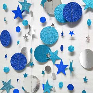 Ice Blue Silver Circle Dot Garland Kit for Parties