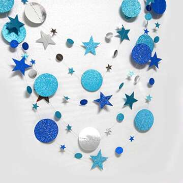 Ice Blue Silver Circle Dot Garland Kit for Parties