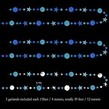 Ice Blue Silver Circle Dot Garland Kit for Parties