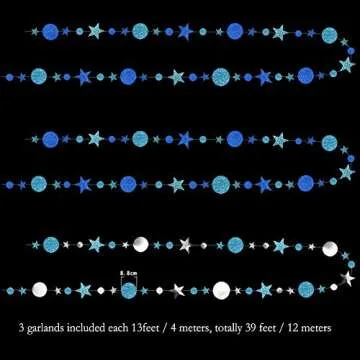 Ice Blue Silver Circle Dot Garland Kit for Parties